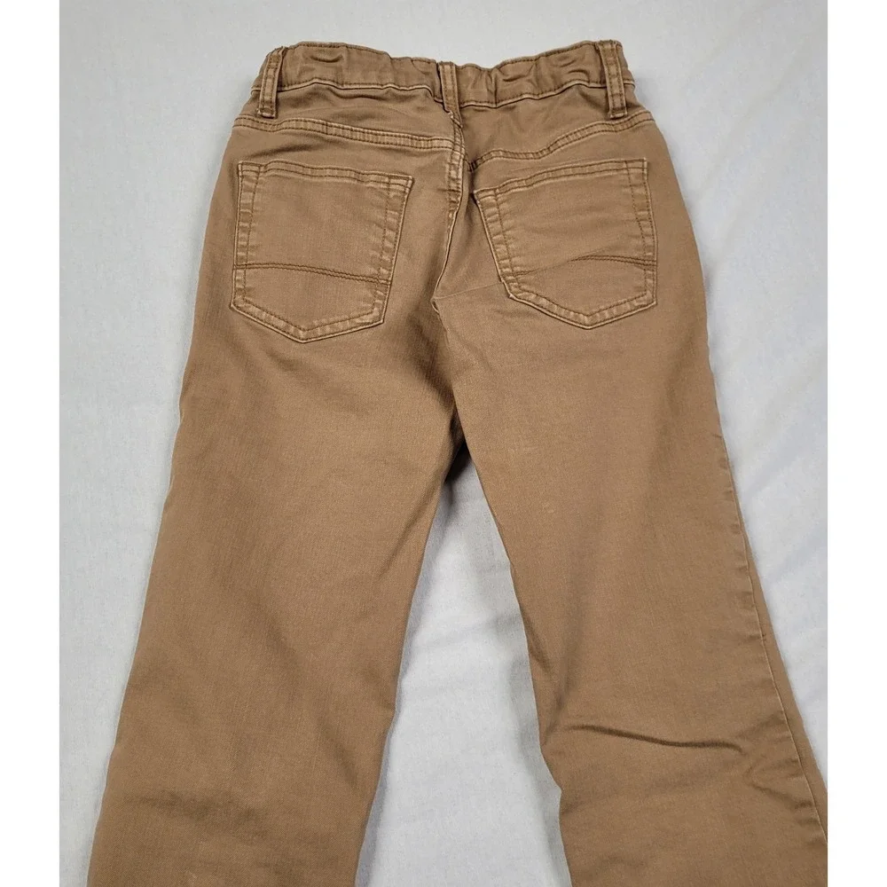 Cat & Jack Boys Beige Wild Cat Graphic Long Sleeve T-Shirt & Brown Jeans Sz M 8